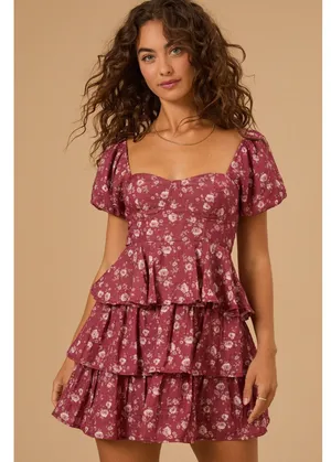 Altar'd State Brynn Floral Tiered Dress Size Medium Nwot thumbnail 1
