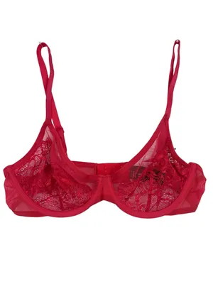 INC Red Sheer Lace Underwire Bra NWT Small thumbnail 4