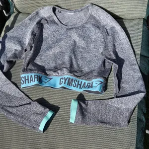 Gymshark Banded Crop Long sleeve Top Grey S thumbnail 1