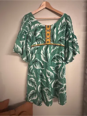 ANTHRO | Vanessa Virginia Musa Leaf Dress thumbnail 1