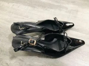 Lulus black bow pointed heels thumbnail 2
