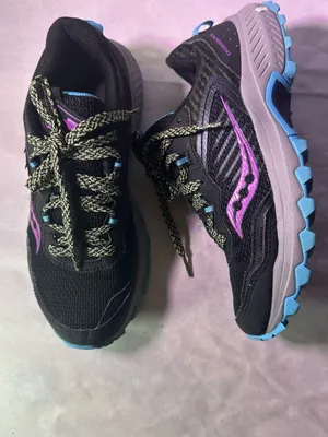 Saucony Women's Black/Purple/Blue Trail Running Shoe thumbnail 6