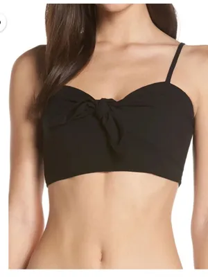 Intimately Free People All Mine Bralette Front Knot Tie Black thumbnail 1