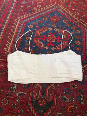 Reformation‎ linen white tube top tank smocked thumbnail 4