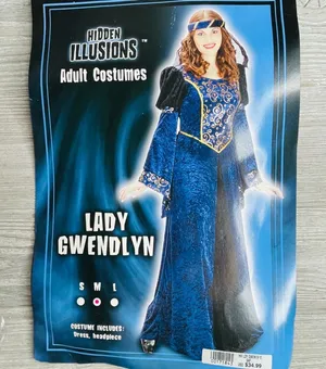 Lady gwendlyn blue renaissance dress Halloween costume cosplay ren fair 8-10 thumbnail 1