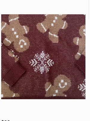 brown tan white gingerbread winter sweater thumbnail 7