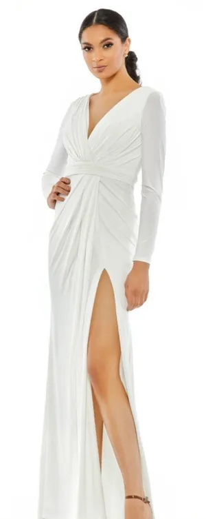 Ieena By Mac Duggal Style‎ No. 26554 White Size 10 Maxi thumbnail 1