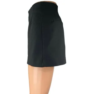 Zara Women's Black High Waisted Wide Leg Zipper Pockets Mini Shorts Size XS thumbnail 3