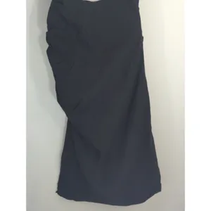 Zara Black Ruched Side Midi Dress Strapy High Slit‎ Women's Large Party Cocktail thumbnail 9