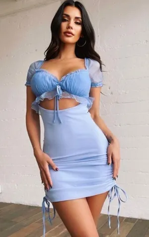 Tiger Mist Blue Cut Out Dress thumbnail 2