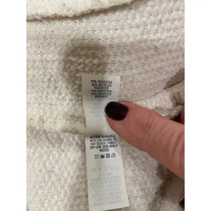 Aerie Fuzzy Fluffy Soft Pullover Warm Quarter Zip Sweater Cream Women's Small thumbnail 8