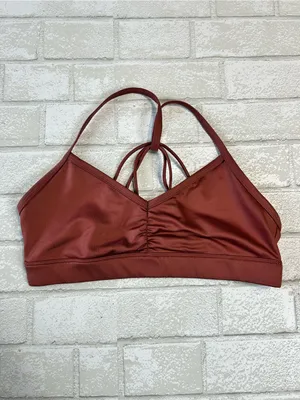 Alo Yoga Sunny Women’s Rust Strappy Back Sports Bra Size Medium thumbnail 3