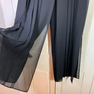 Cartise Womens Black Wide Leg Pleated Chiffon Overlay Dress Pants Size 6 62198 thumbnail 3