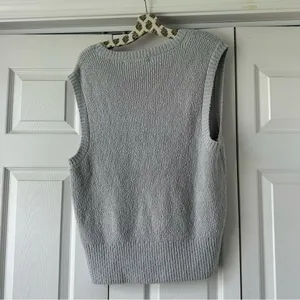 NWOT Free People Beach V-Neck Sweater Vest Penny Knit Top thumbnail 4