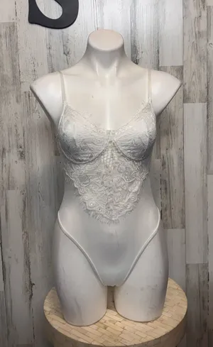 SHEIN White Lace Underwire Bodysuit Womens Size S Lingerie Teddy Corset thumbnail 1