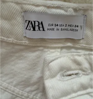 ZARA White Denim Shorts thumbnail 4