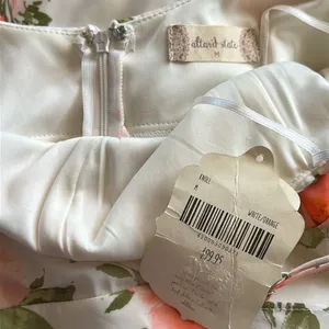 Altar’d State White Coral Pink Orange Floral Maxi Dress Flutter Ruffle Knoll NWT thumbnail 9