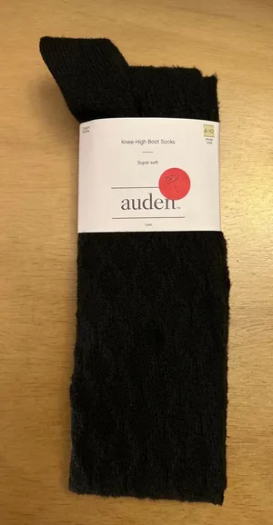 New Women's Auden Knee High Boot Socks Super soft Black Shoe size 4-10 thumbnail 1