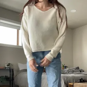 Vintage Christopher & Banks white v neck knit sweater 🤍 thumbnail 2