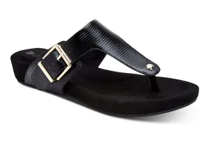 Giani Bernini Rivver Buckle Thong Sandals Black Womens Size 8.5 Comfort Slides thumbnail 1