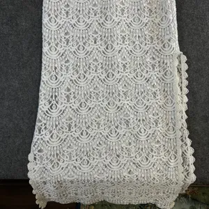 H&M Divided White Lace Maxi Dress Long Sleeve Open Back Side Slit Size 8 thumbnail 7