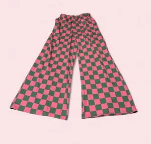 Jade by Jane Watermelon Sugar Wide-Leg Checkerboard Pants in Pink & Green thumbnail 1