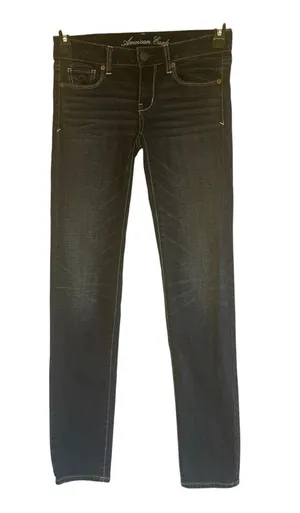American Eagle Jeans Women’s 2 Skinny Stretch Dark Blue Wash Low Rise thumbnail 1