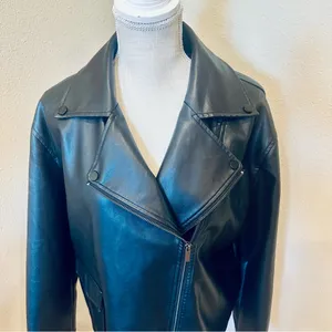 Princess Polly Faux Vegan Leather Motto Jacket size 6 thumbnail 2