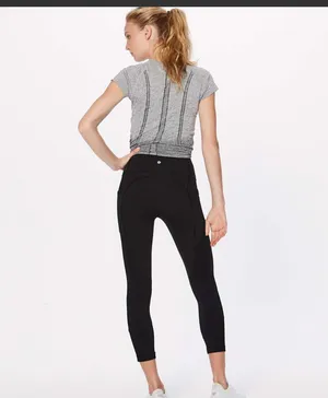 Lululemon All The Right Places Crop II *23" Size 12 Black thumbnail 2