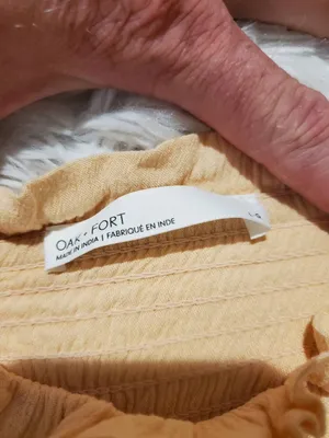 Oak + Fort Smocked Midi Dress in Apricot Large thumbnail 7