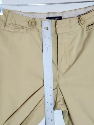 Old Navy Vintage Low Waist Pale Yellow Wide Leg Chino Pants Size 12 Flaw thumbnail 8