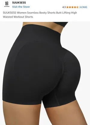 Butt Lifting Workout Shorts Black Size L thumbnail 2
