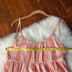 GLAM Striped Babydoll Dress Orange & Cream NWOT thumbnail 8
