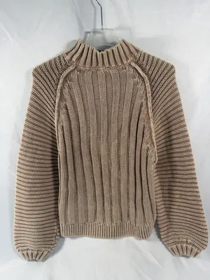FREE PEOPLE "Sweetheart Sweater" cotton chunky Women's Size M thumbnail 3