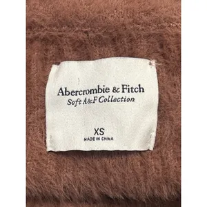 Abercrombie & Fitch Brown Long Sleeve Faux Fur Crew Neck Sweater Top Size XS thumbnail 3