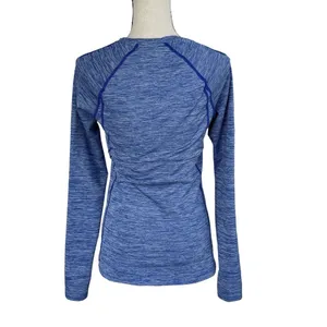 Under Armour Small Fitted Cozy Crew Top Cold Gear Thumbholes Stretch Blue Womens thumbnail 5