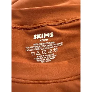 Skims Fits Everybody Long Sleeve Maxi Dress Rust Copper Orange‎ Medium Bodycon thumbnail 3