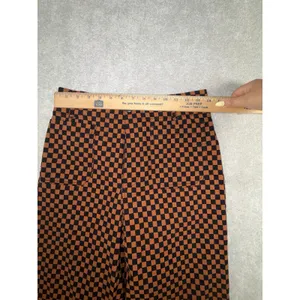 Anthropologie Maeve Colette Pants Rust Black Checkerboard Cropped Wide Leg 27 thumbnail 9