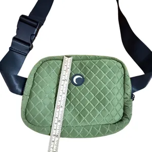 Zyia Forest Diamond Stitch Crossbody Bag Quilted Fanny Pack Waist Bag Adjustable thumbnail 4