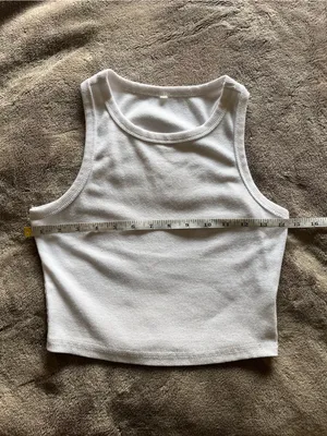 Back To Basics Everyday White Ribbed Tank Top Women’s Sz M GUC thumbnail 4