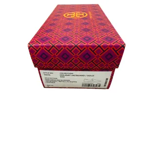 Tory Burch Jacquard Smoking Slipper Loafer Plum Gold Floral Size 7 NIB‎ thumbnail 9