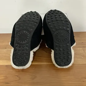 UGG Lane Slip On Shearling Slippers Loafers Black Shoes Women's Size 6‎ thumbnail 5