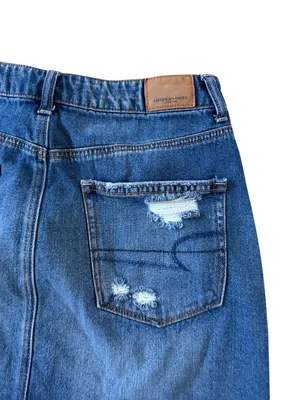 AMERICAN EAGLE Distressed Denim Skirt Size 6 thumbnail 3