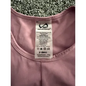 TLF Take Life Further Tank Top Womens XS Pink Mauve Cropped Twist Front thumbnail 2