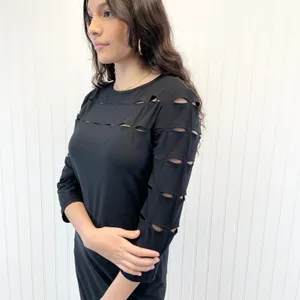 NEW Love Scarlett Womens S Knit Dress Black Cutout s Grunge Gothic‎ Stretchy thumbnail 6