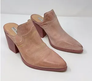 Steve Madden Cando C Heels Brown Leather Western Mules Pointed Sandals US 9 M thumbnail 1