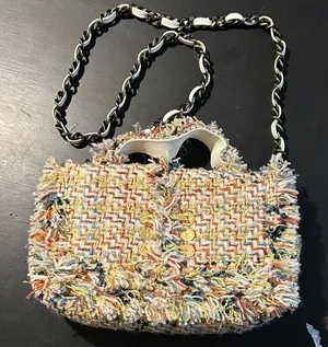 Chic Multicolor Tweed Handbag thumbnail 1