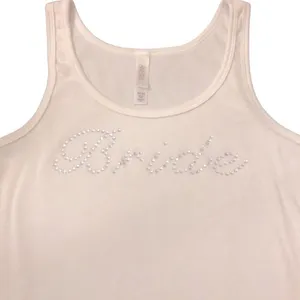 Bride Embellished Silver Rhinestone Tank Top Size M thumbnail 4