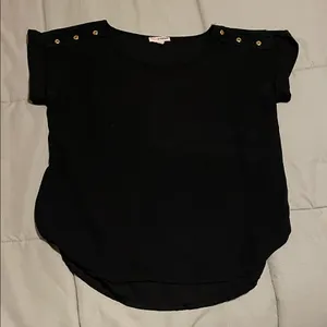 Zenana Outfitters Black Shirt with Gold Buttons thumbnail 1