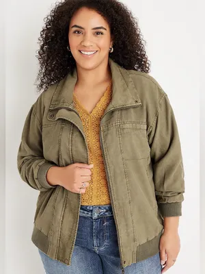 NWT Maurices Solid Twill Bomber Jacket sz XL thumbnail 6